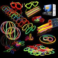Los mejores  - JOYIN 200 Pulseras Luminosas Fluorescentes 468pcs Barras Luminosas Collares Gorra Gafas Pendientes Pulseras Glow Palo de…